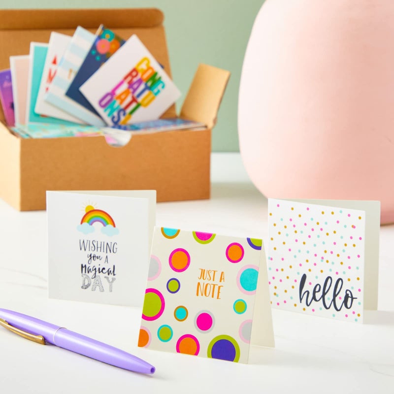 Sustainable Greetings: 72-Pack All Occasion Mini Notecards with Envelopes and 24 Assorted Stickers, 2.5x2.5 Inches, Multicolored - Image 4